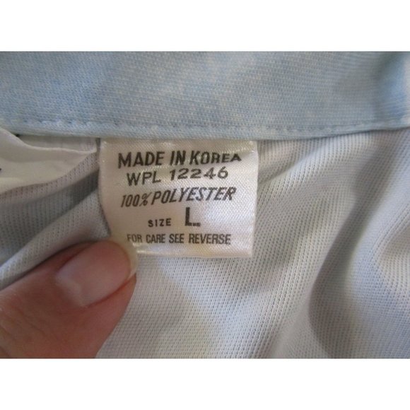 Powder Blue Paisley Print Polyester Lancer California Disco Shirt Mens Lg  EUC - Picture 4 of 16